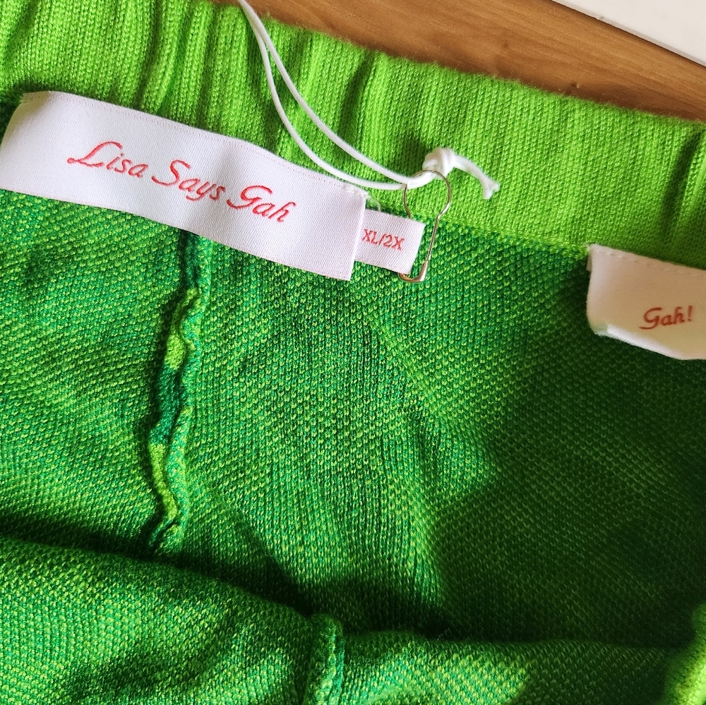 NWT Lisa Says Gah Luca Knit Pant in Vintage Rug Bocce Court 💚 (Sz XL/2XL) - Picture 9 of 11